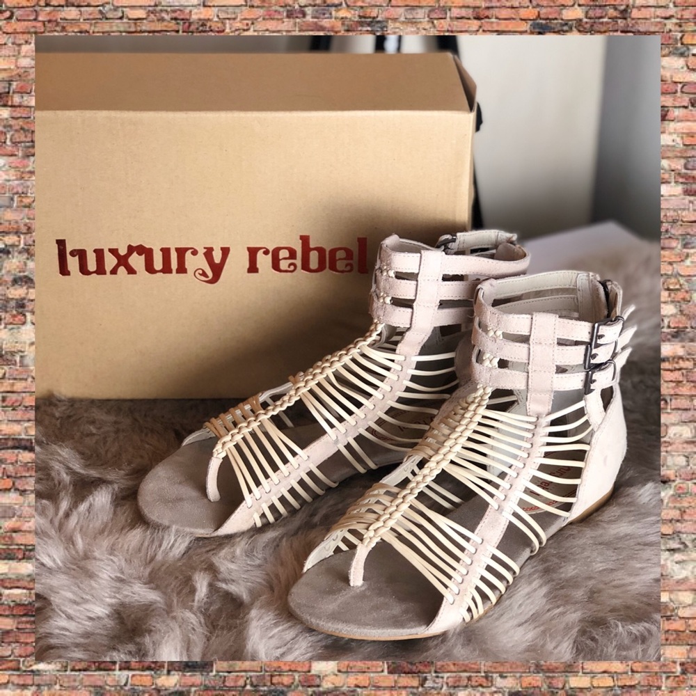 NIB Luxury Rebel Yale Gladiator Sandal Lt Pink